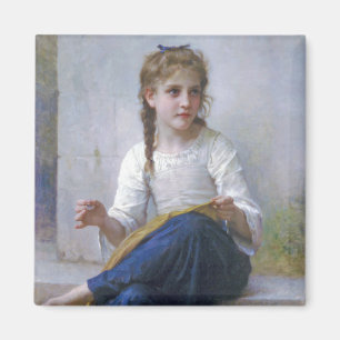 Girl Sewing, Bouguereau Magnet