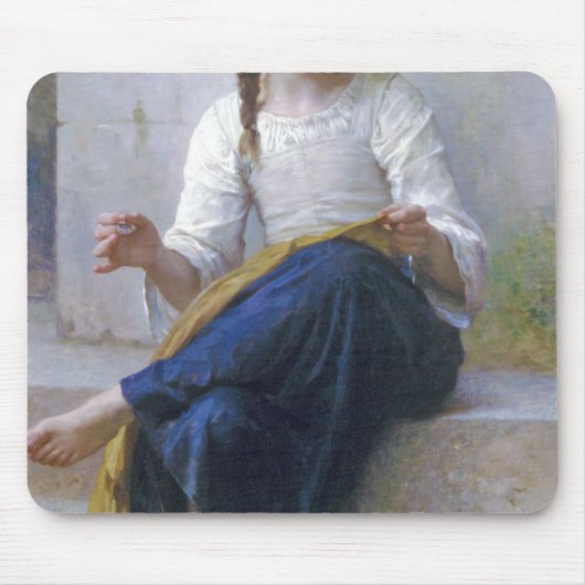 Girl Sewing, Bouguereau Mousepad (Vorne)