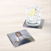 Girl Sewing, Bouguereau Rechteckiger Pappuntersetzer (Vor Ort)