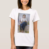 Girl Sewing, Bouguereau T-Shirt (Vorderseite)