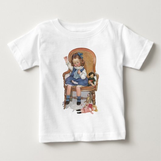 Girl Sewing Dolles Baby T-shirt (Vorderseite)