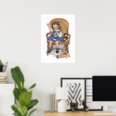 Girl Sewing Dolles Poster (Heimbüro)