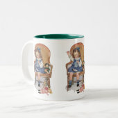 Girl Sewing Dolles Zweifarbige Tasse (Vorderseite Links)