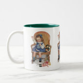 Girl Sewing Dolles Zweifarbige Tasse (Links)