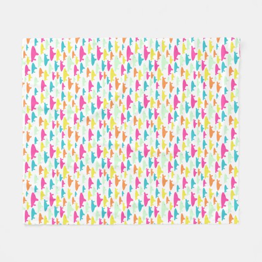 Girl Shark Pattern Fleecedecke (Vorderseite (Horizontal))