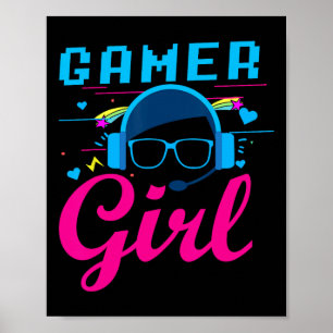 Girl-Shirt-Videospielgeschenke für Gaming-Gamer Poster