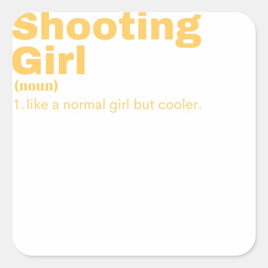 Girl - Shooting Quadratischer Aufkleber (Vorderseite)