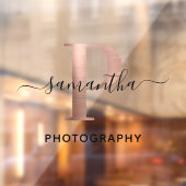Girl Signature Rose Gold P Monogram Logo Fensteraufkleber (Blatt 2)
