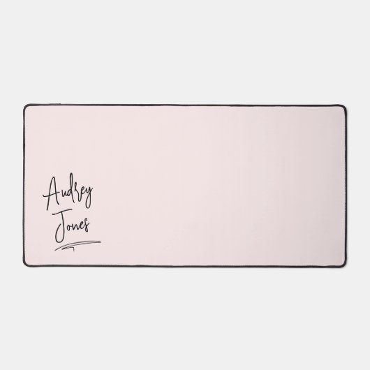 Girl Signature Script Monogram Pink Schreibtischunterlage (Vorderseite)