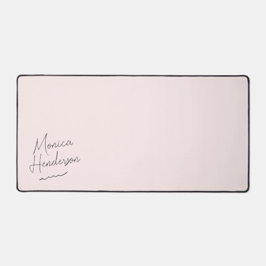 Girl Signature Script Monogram Pink Schreibtischunterlage (Vorderseite)
