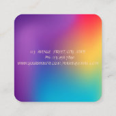 Girl Silhouete Gold Brush Stroke Ombre Holographic Quadratische Visitenkarte (Rückseite)