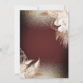 Girl Silhouette, Floral Boho Blume Pampas Grass Einladung (Rückseite)