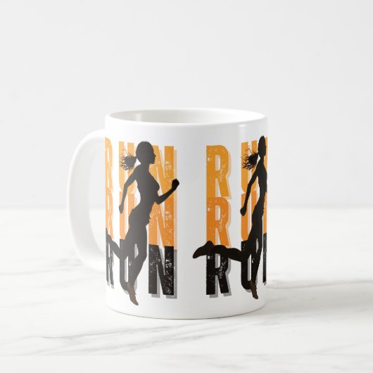 Girl-Silhouette-Sprint Kaffeetasse (Vorderseite Links)