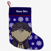 Girl Silhouette Xmas stocking. Kleiner Weihnachtsstrumpf (Vorderseite)