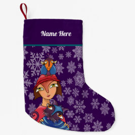 Girl Silhouette Xmas stocking. Kleiner Weihnachtsstrumpf