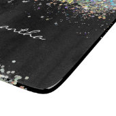 Girl Silver Glitzer Individuelle Name Schneidebrett (Ecke)