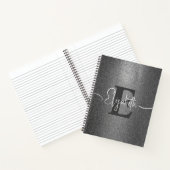 Girl Silver Glitzer Personalisiert Monogram Name Notizblock (Innenseite)