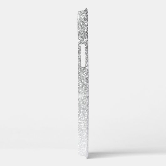 Girl Silver Glitzer Sparkle Monogram Name Case-Mate iPhone Hülle (Rückseite / Rechts)