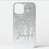 Girl Silver Glitzer Sparkle Monogram Name Case-Mate iPhone Hülle