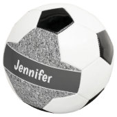 Girl Silver Glitzer Sparkle Personalisiert Kids Fußball (Dreiviertel)