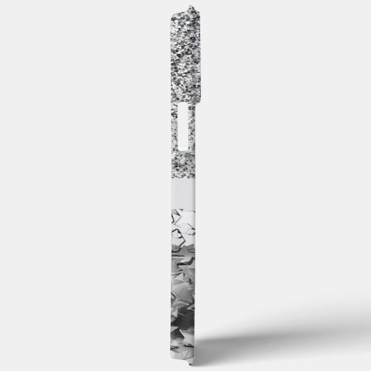 Girl Silver Glitzer Stars Monogram Case-Mate iPhone Hülle (Rückseite / Rechts)