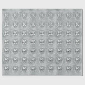 Girl Silver Niedlich Diamond Sparkle Monogramm Nam Geschenkpapier (Flach)