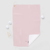 Girl Simple Blush Pink Monogram Name Script Golf Golfhandtuch (Insitu)