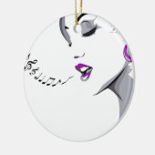 Girl Singing Keramik Ornament (Links)