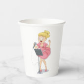 Girl Singing Pappbecher (Vorderseite)