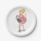 Girl Singing Pappteller (Vorderseite)