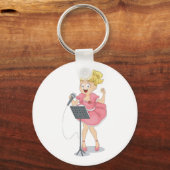 Girl Singing Schlüsselanhänger (Vorderseite)