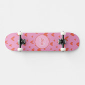 Girl Skateboard Monogramm und Name (Horizontal)