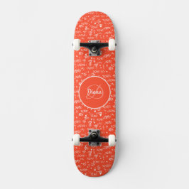 Girl Skateboard Monogramm und Name