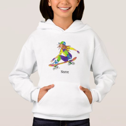 Girl Skateboarder Hoodie (Vorderseite)