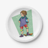 Girl Skateboarder Pappteller (Vorderseite)
