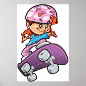 Girl Skateboarder Poster (Vorne)