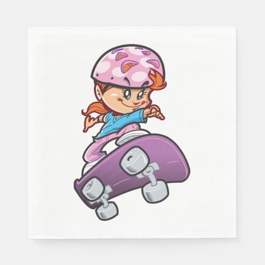 Girl Skateboarder Serviette (Vorderseite)