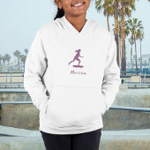 Girl-Skater Pink-Individuelle Name Personalisiert Hoodie