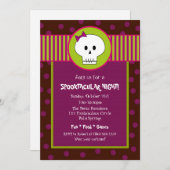Girl Skeleton Halloween-Party Einladung (Vorne/Hinten)