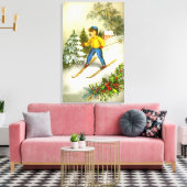 Girl-Ski-Fest Vintag Leinwanddruck (Insitu (Wohnzimmer))