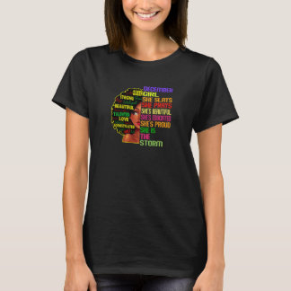 Girl Slays Prays Afro Black Histral T-Shirt