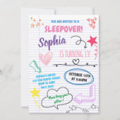 Girl Sleepover Party Tee Kinder Schlummergeburt Einladung (Vorderseite)