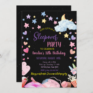 Girl Sleepover Party Teenager Kinder Geburtstag fe Einladung