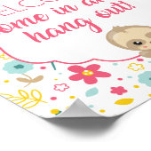 Girl Sloth Geburtstagsparty Begrüßung Blume Poster (Ecke)