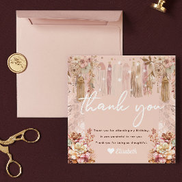 Girl Slumber Party Bohemisch Dankeschön Karte