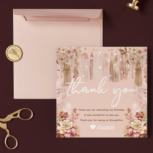 Girl Slumber Party Bohemisch Dankeschön Karte