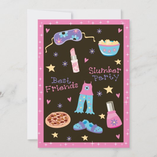 Girl-Slumber-Party Einladung (Vorderseite)