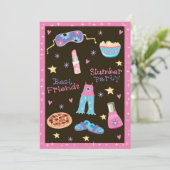 Girl-Slumber-Party Einladung (Stehend Vorderseite)