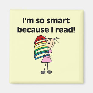 Girl Smart weil ich lese Magnet