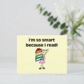 Girl Smart weil ich lese Postkarte (Stehend Vorderseite)